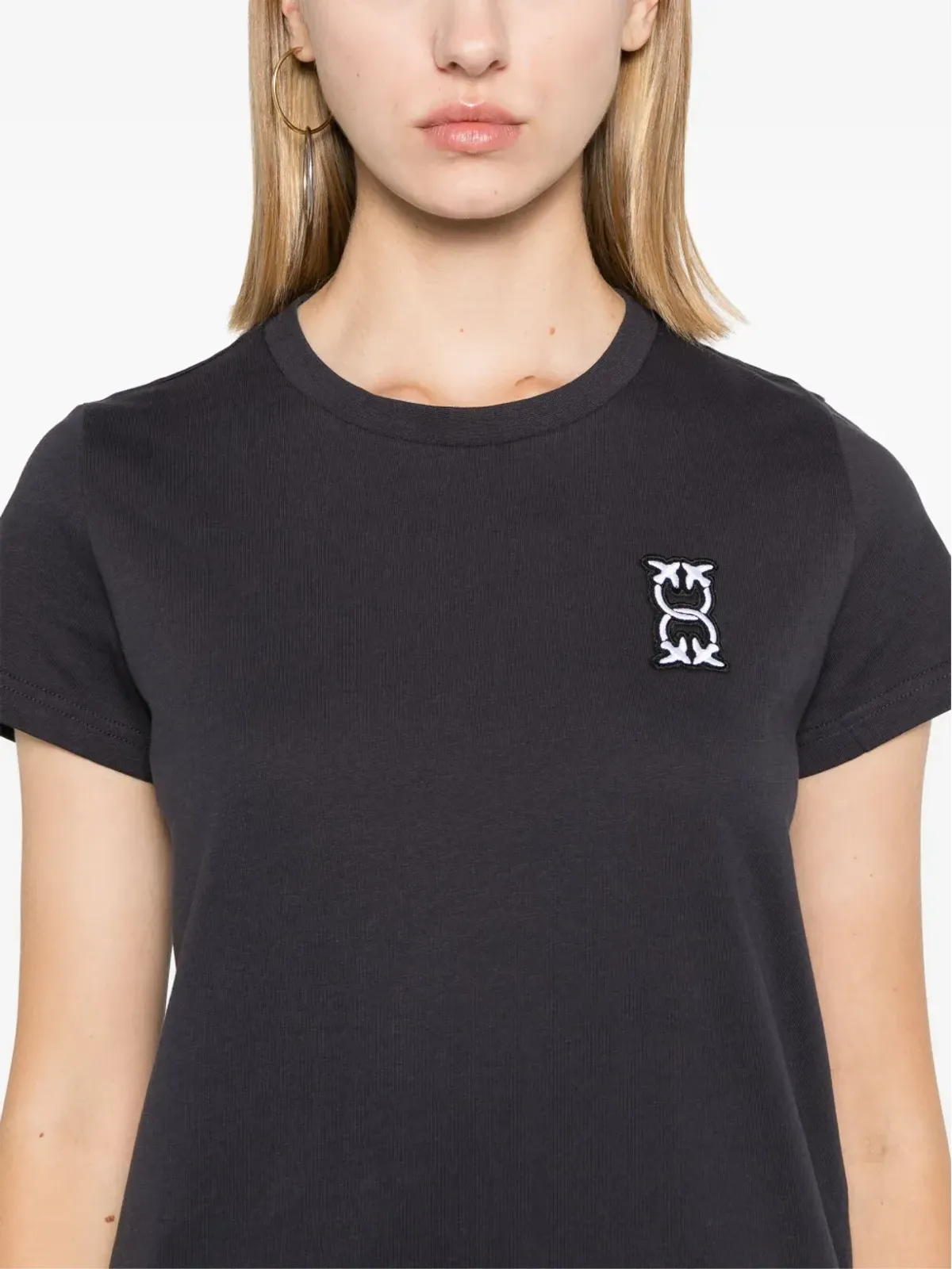 PINKO Love Birds エンブロイダリー コットン Tシャツ - ブルー - 画像5