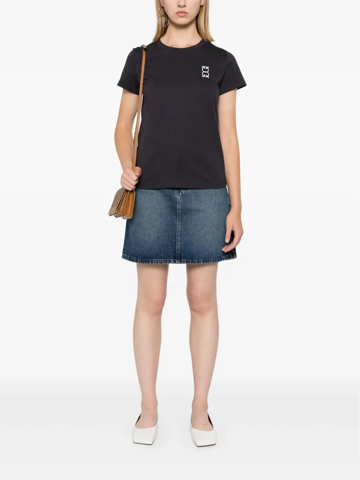 PINKO Love Birds エンブロイダリー コットン Tシャツ - ブルー - 画像2