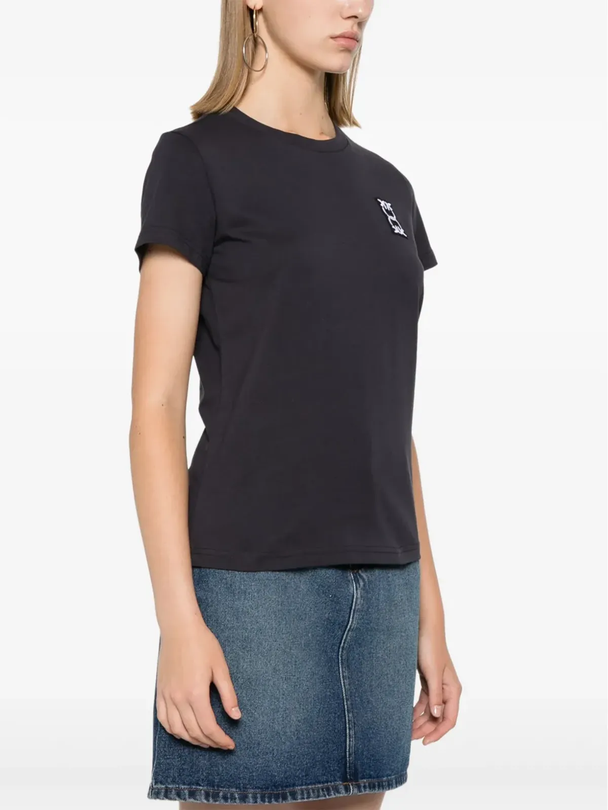 PINKO Love Birds エンブロイダリー コットン Tシャツ - ブルー - 画像3