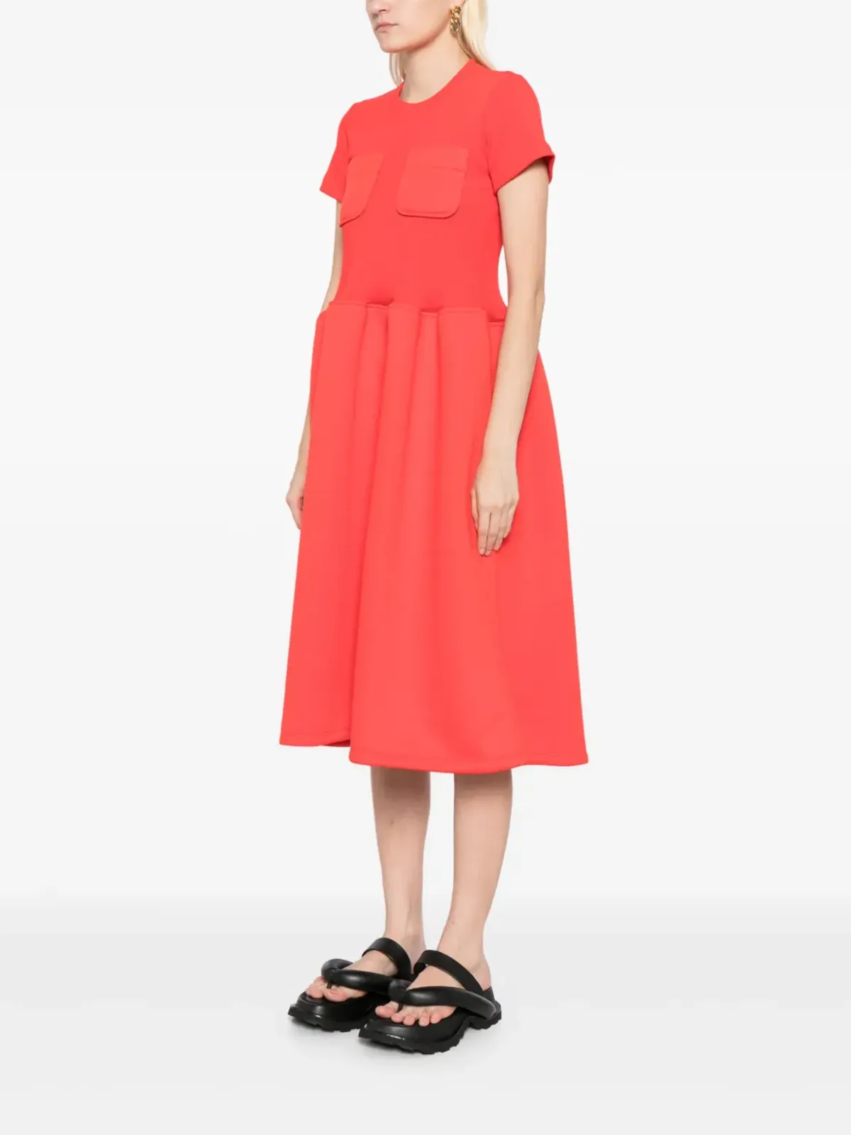 Melitta Baumeister ショートスリーブ フレア ミディドレス - 画像3