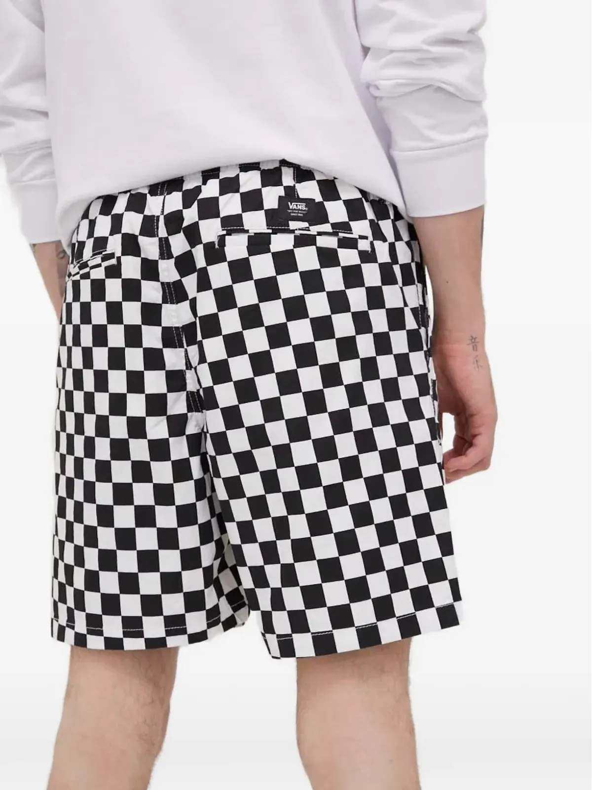 Vans チェック柄ドローストリングショーツ - ブラック - 画像4