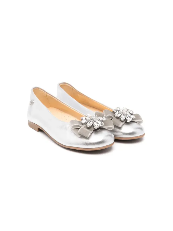 ANDANINES ANDANINES crystal-detail ballet flats - Silverの商品画像