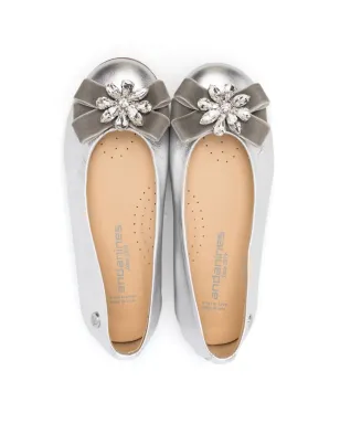 ANDANINES crystal-detail ballet flats - Silver - サムネイル3