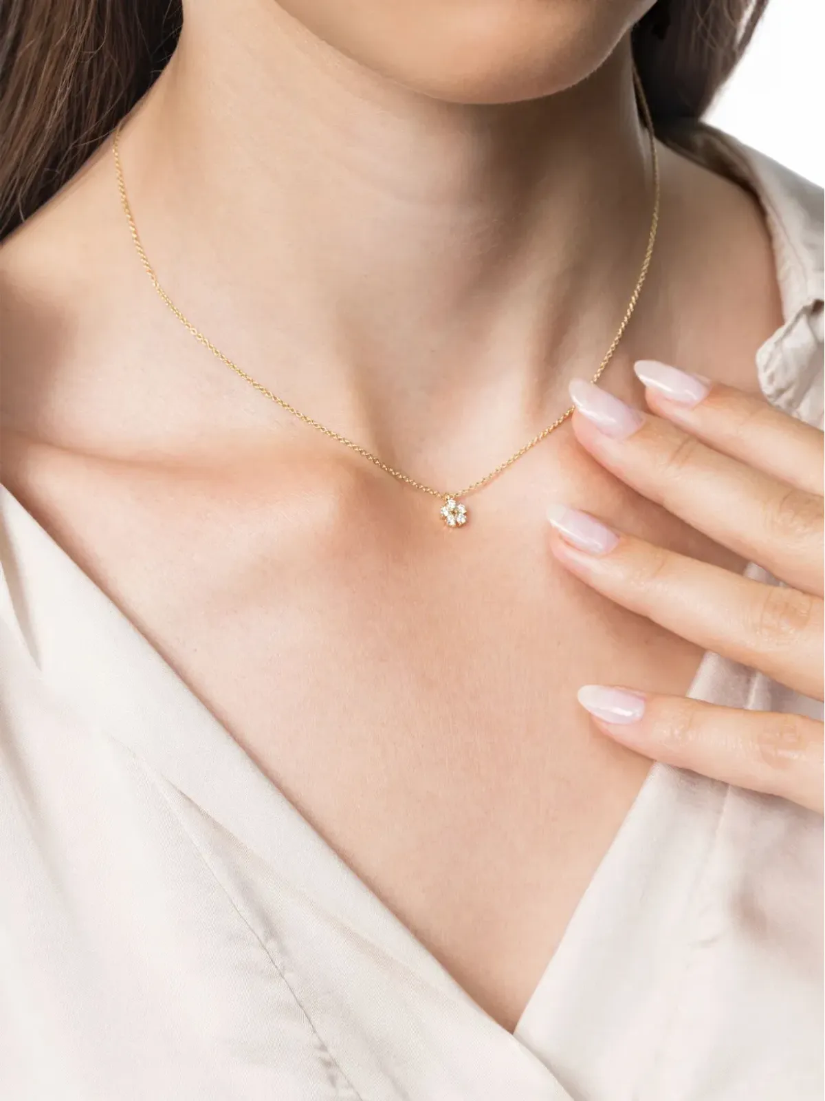 VEYNOU 14K イエローゴールド リリー ダイヤモンド ネックレス - 画像5