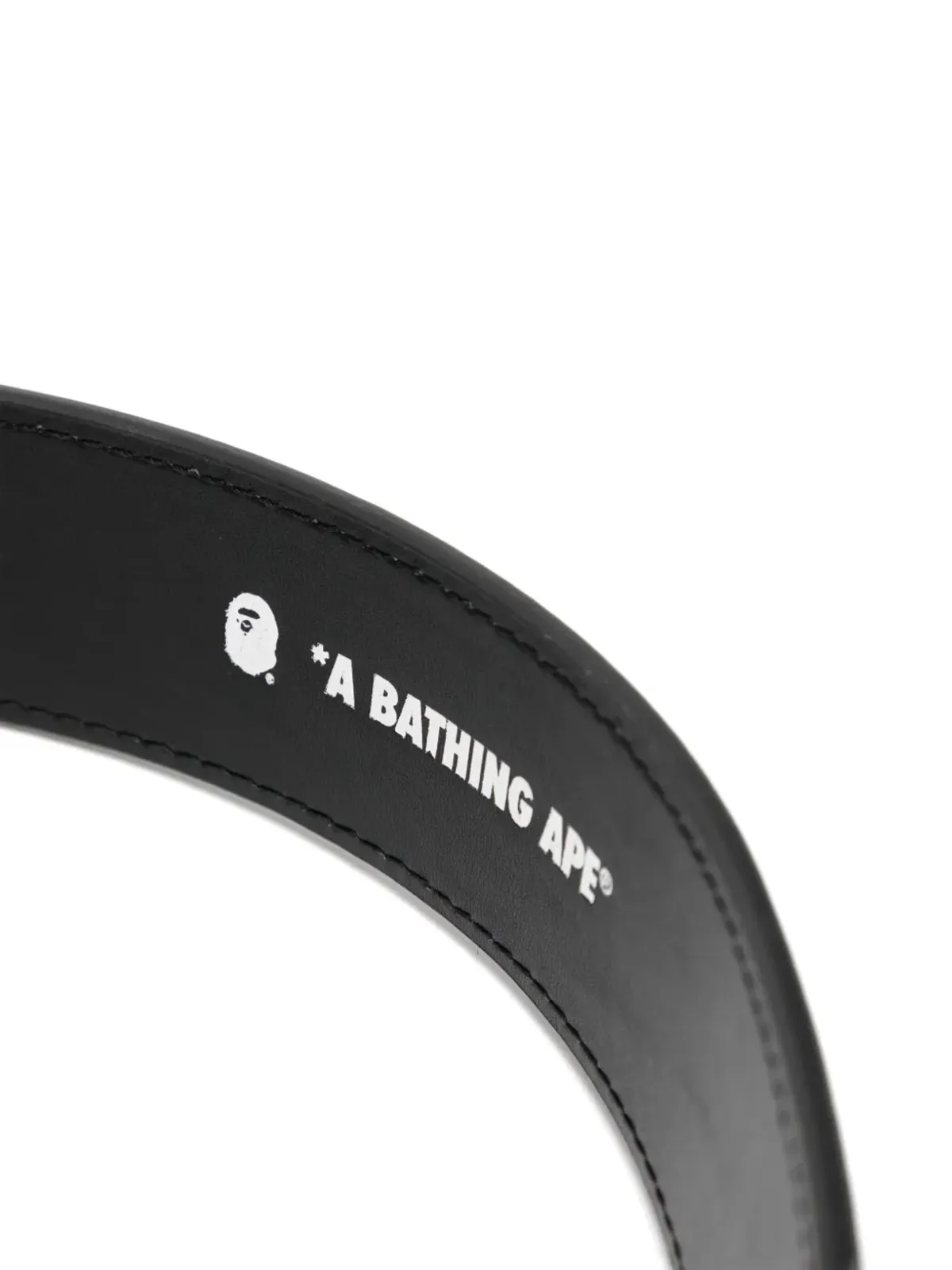 A BATHING APE® ロゴプリントレザーベルト（ブラック） - 画像2