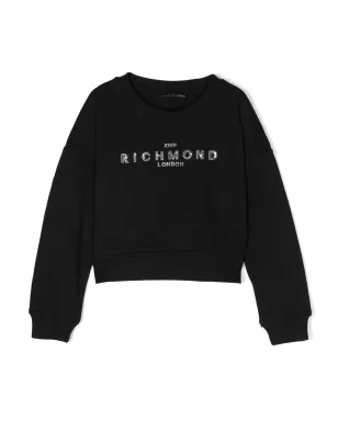 John Richmond Junior スパンコール ロゴ入り スウェットシャツ - サムネイル1