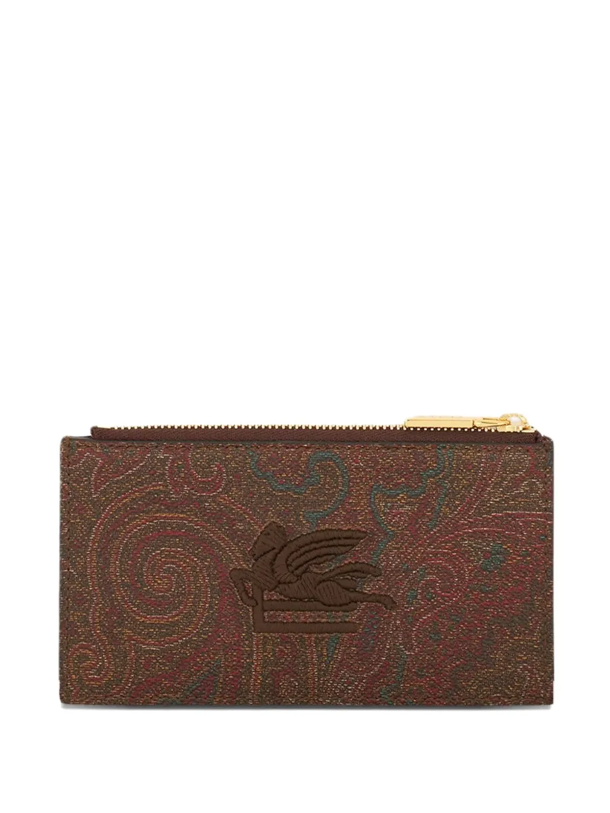 ETRO ペイズリーパターン刺繍ディテール カードホルダー - ブラウン - 画像1