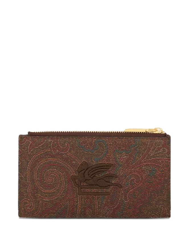 ETRO ETRO ペイズリーパターン刺繍ディテール カードホルダー - ブラウンの商品画像
