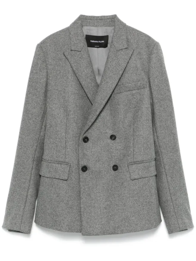 Fabiana Filippi Fabiana Filippi ダブルブレスト フランネル ブレザー - グレーの商品画像