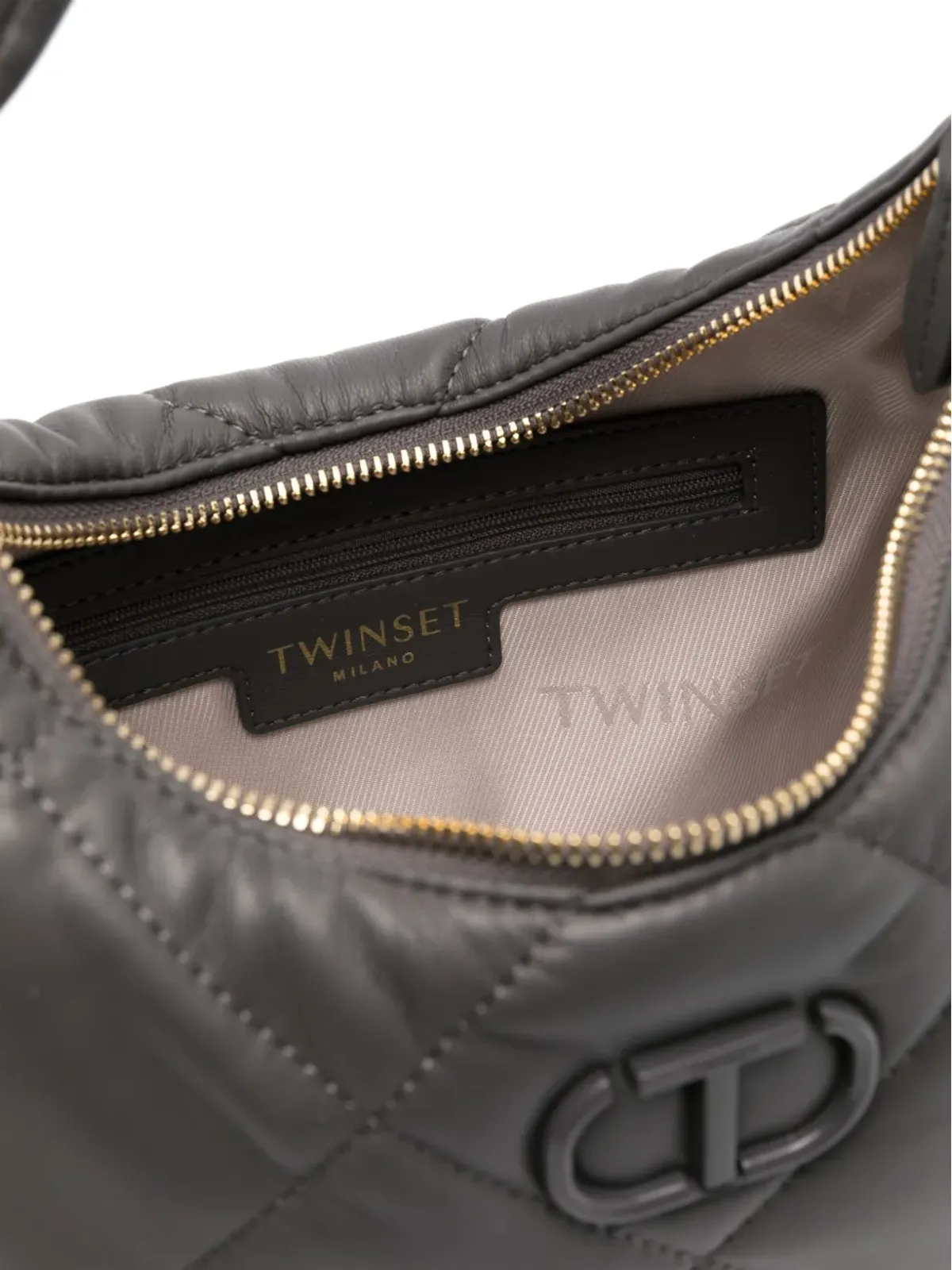 TWINSET ミディアム キルテッド ショルダーバッグ - グレー - 画像4