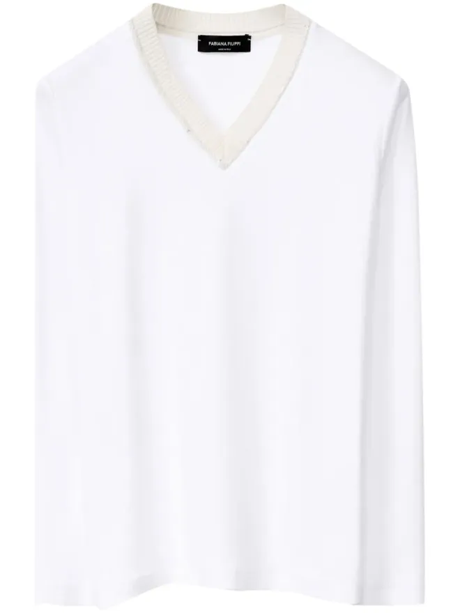 Fabiana Filippi Fabiana Filippi ジャージー Vネック Tシャツの商品画像