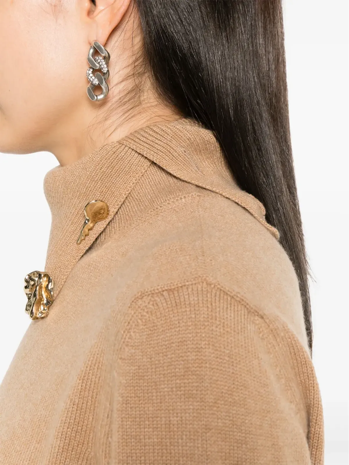 Fabiana Filippi ファビアナ フィリッピ Fabulaボタン付きカシミヤセーター - 画像5