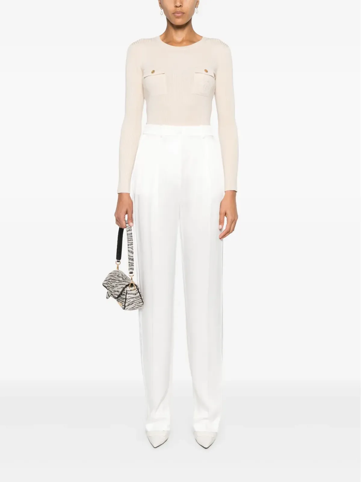 Elisabetta Franchi テーパードパンツ - ホワイト - 画像2