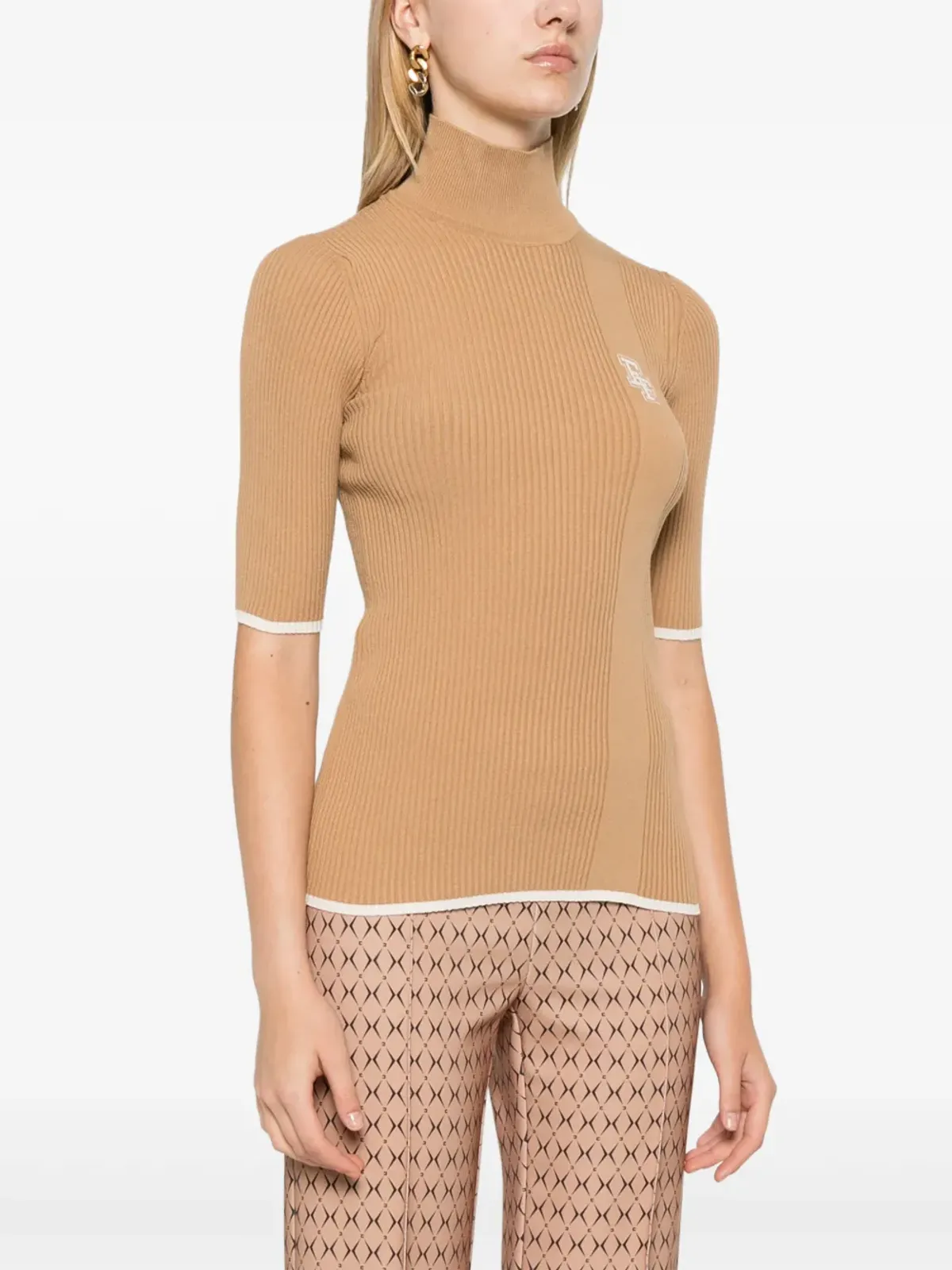 Elisabetta Franchi タートルネック編みトップ - ニュートラルカラー - 画像3