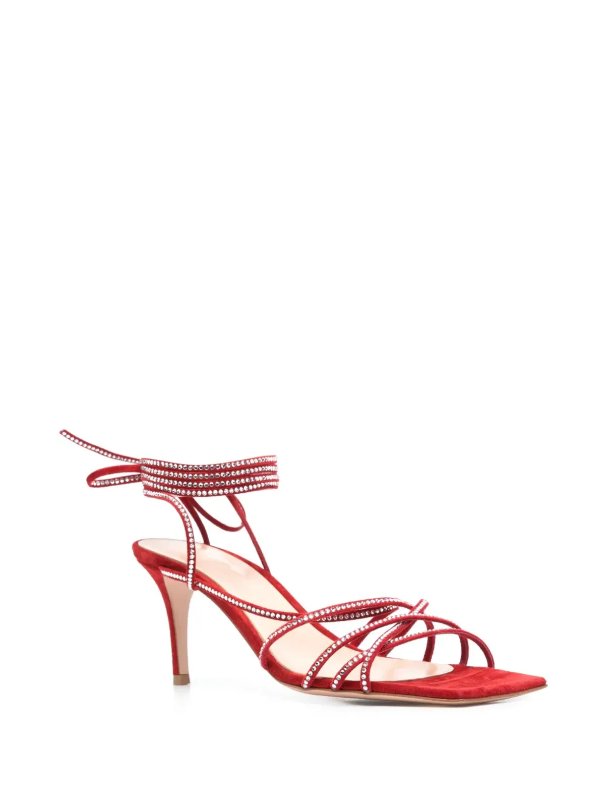 Gianvito Rossi 70mm クリスタル付きサンダル - 赤 - 画像2
