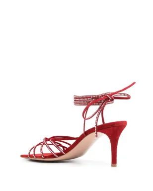 Gianvito Rossi 70mm クリスタル付きサンダル - 赤 - サムネイル3