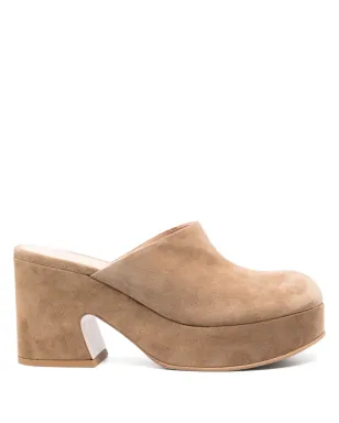 Gianvito Rossi 90mm Lyss ミュール - ブラウン - サムネイル1