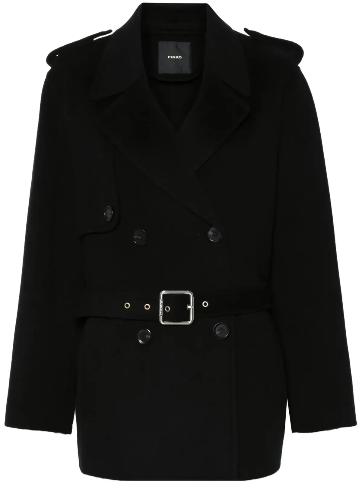 PINKO ダブルブレスト ベルト付き コート - 画像1