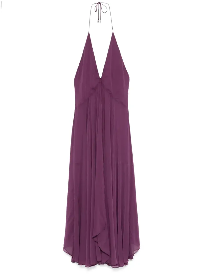 ROTATE BIRGER CHRISTENSEN ROTATE BIRGER CHRISTENSEN chiffon halterneck dress - Purpleの商品画像