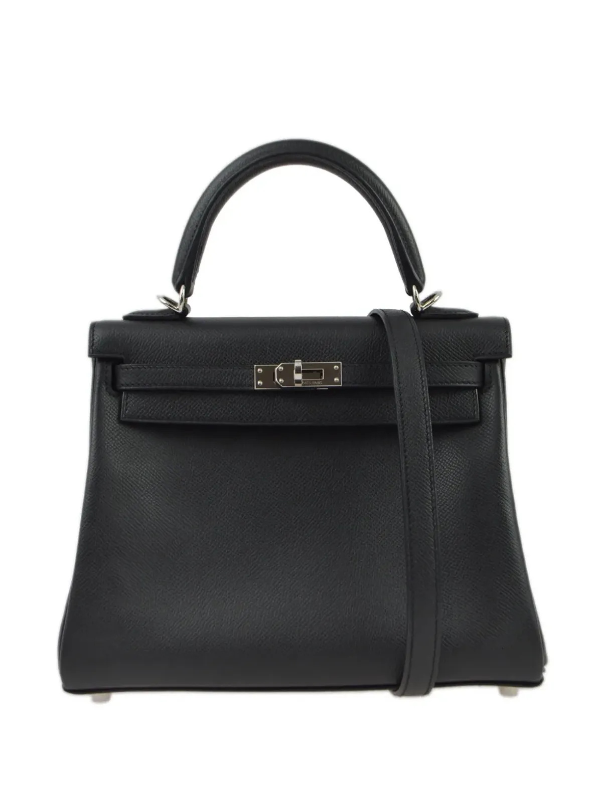 ビンテージ Hermès Kelly 25 Retourne ツーウェイ ハンドバッグ 2009年モデル - ブラック - 画像1