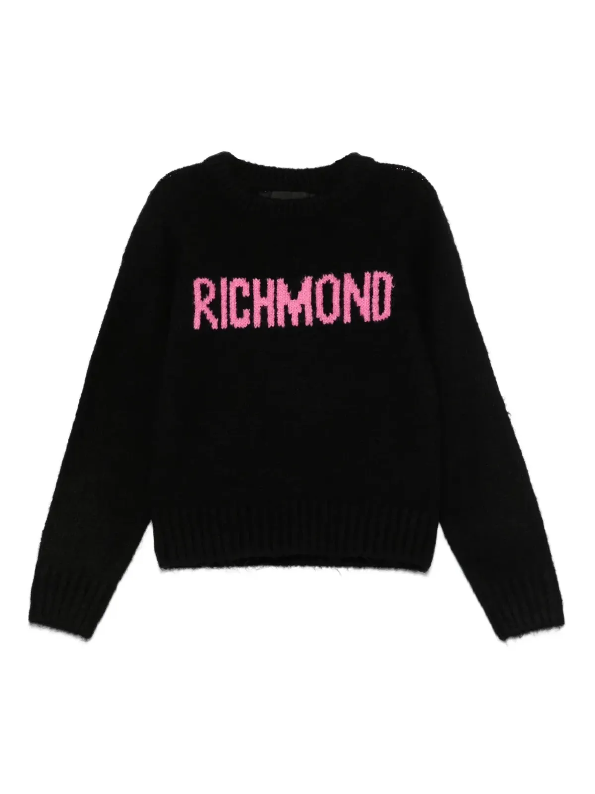 John Richmond Junior ロゴ入りインターシャセーター - 画像1