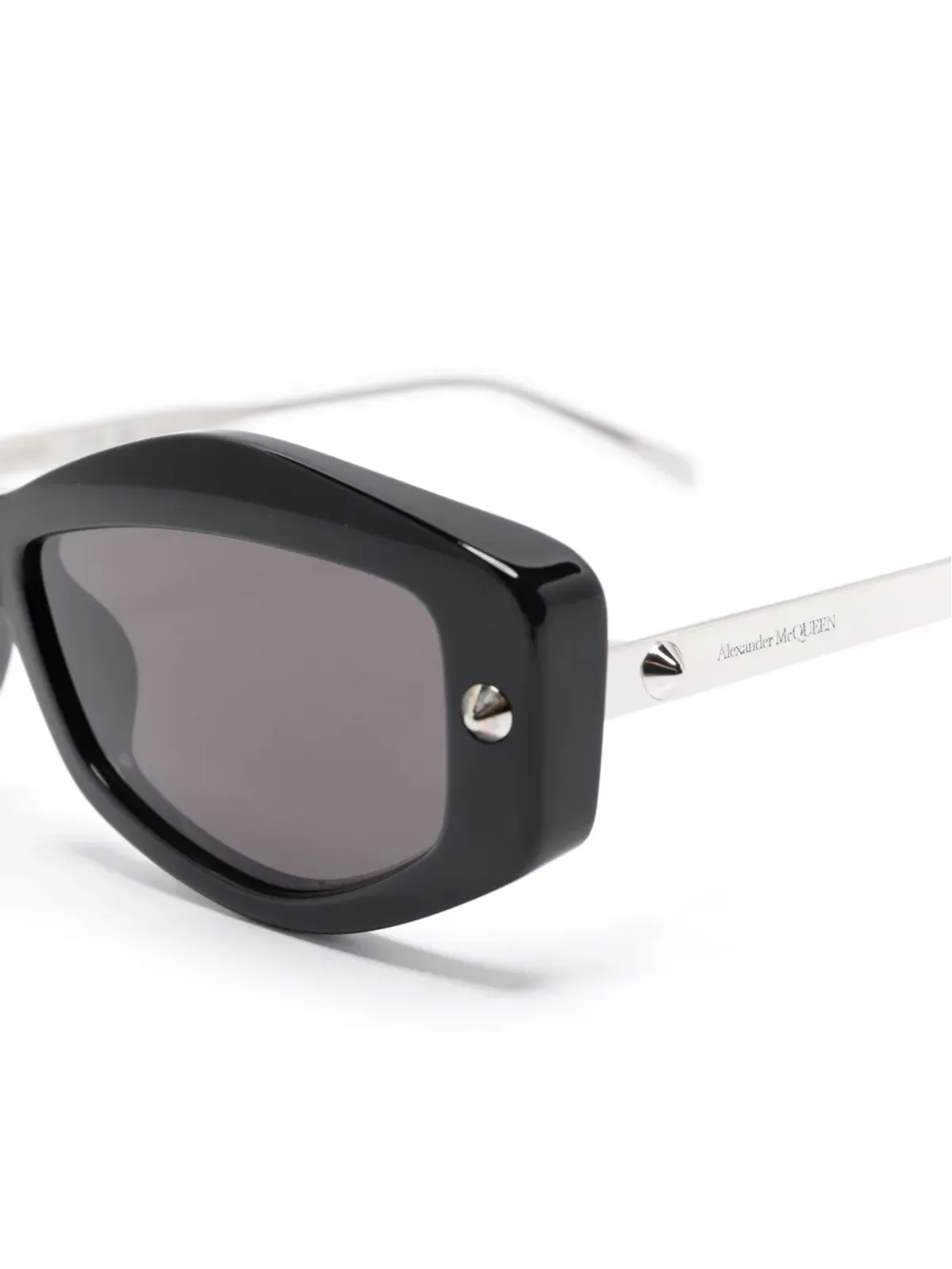 Alexander McQueen Eyewear 幾何学的スパイクスタッズサングラス - ブラック - 画像3