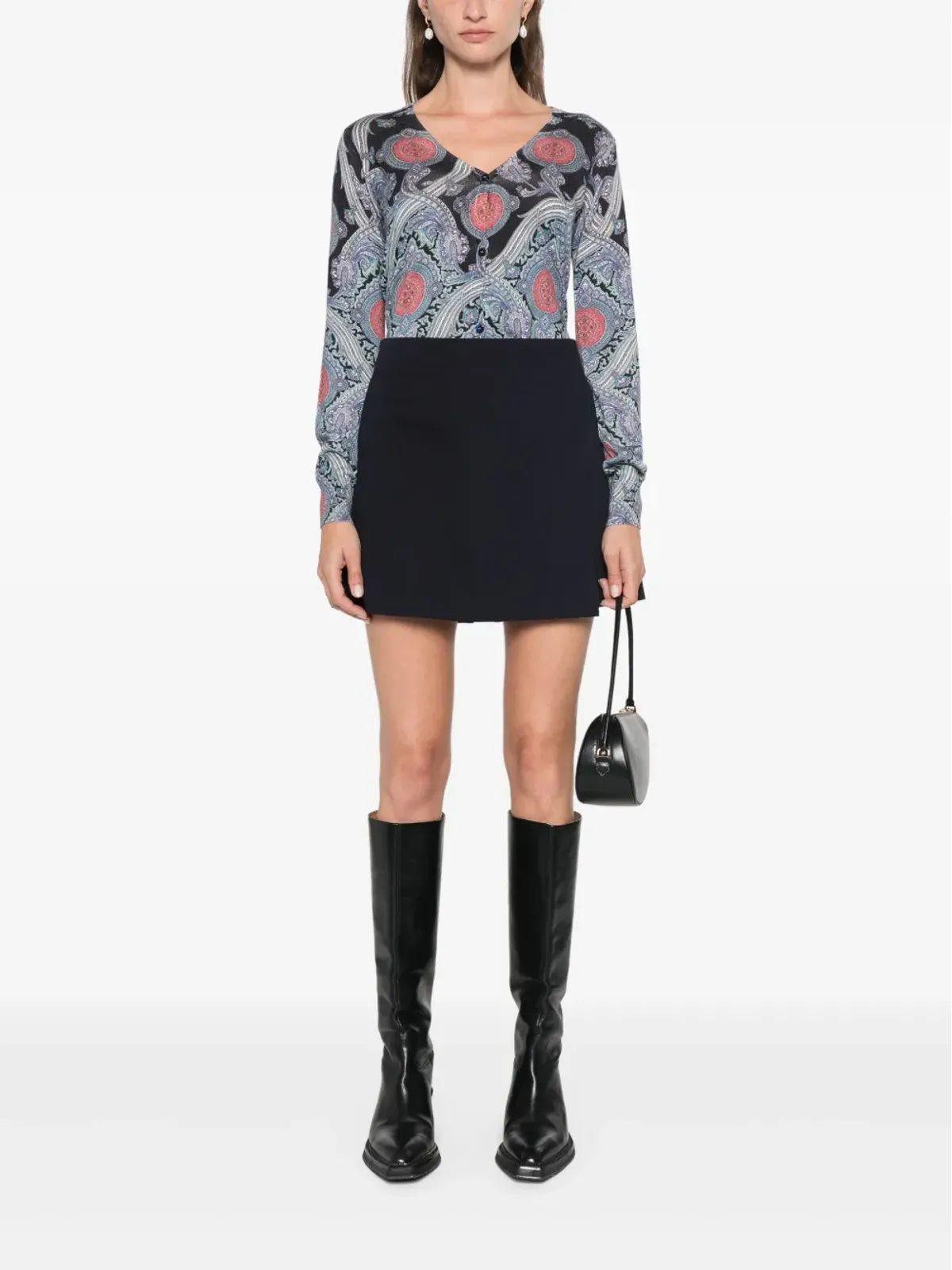 ETRO ペイズリー柄カーディガン ブルー - 画像2