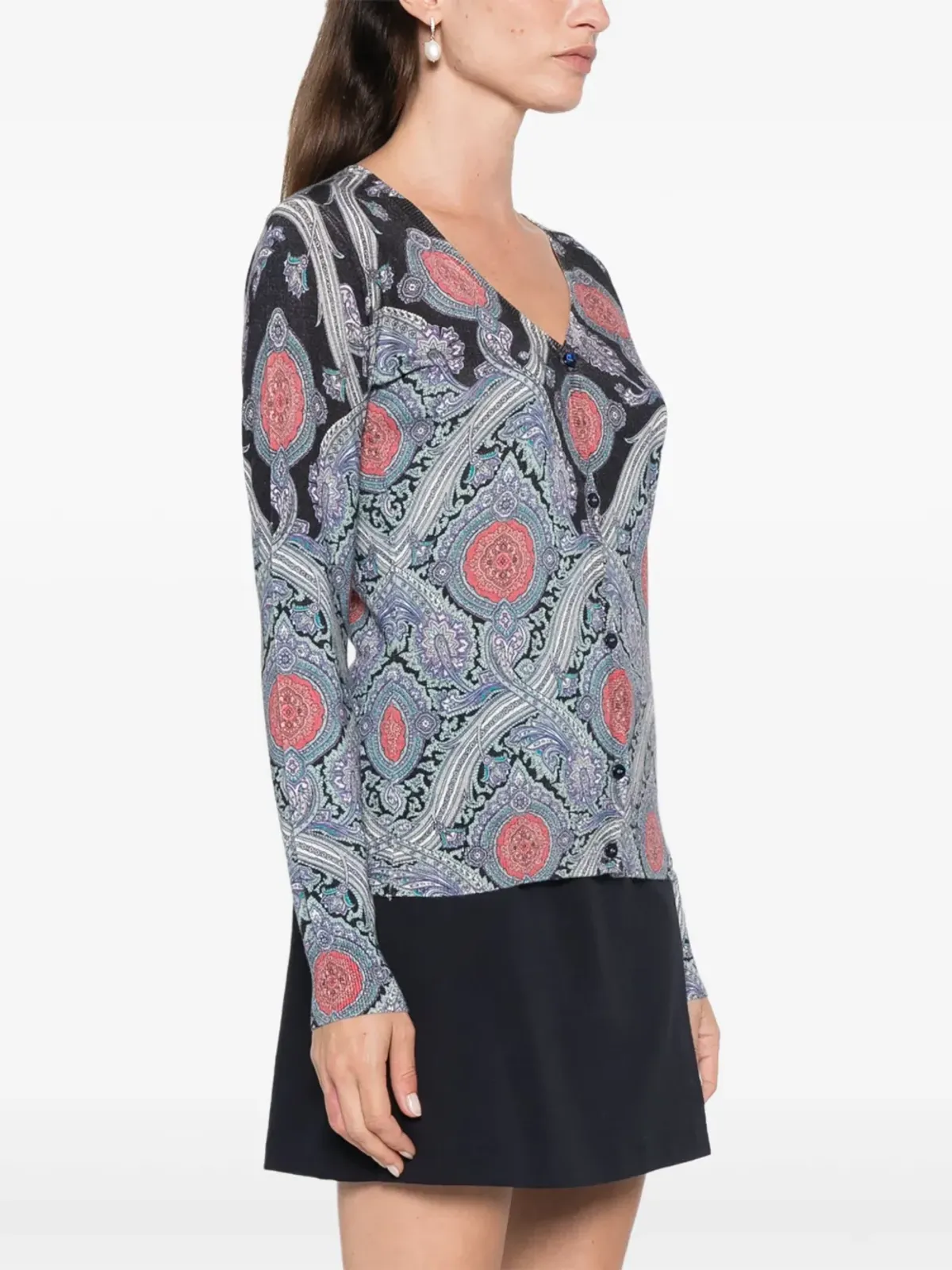 ETRO ペイズリー柄カーディガン ブルー - 画像3