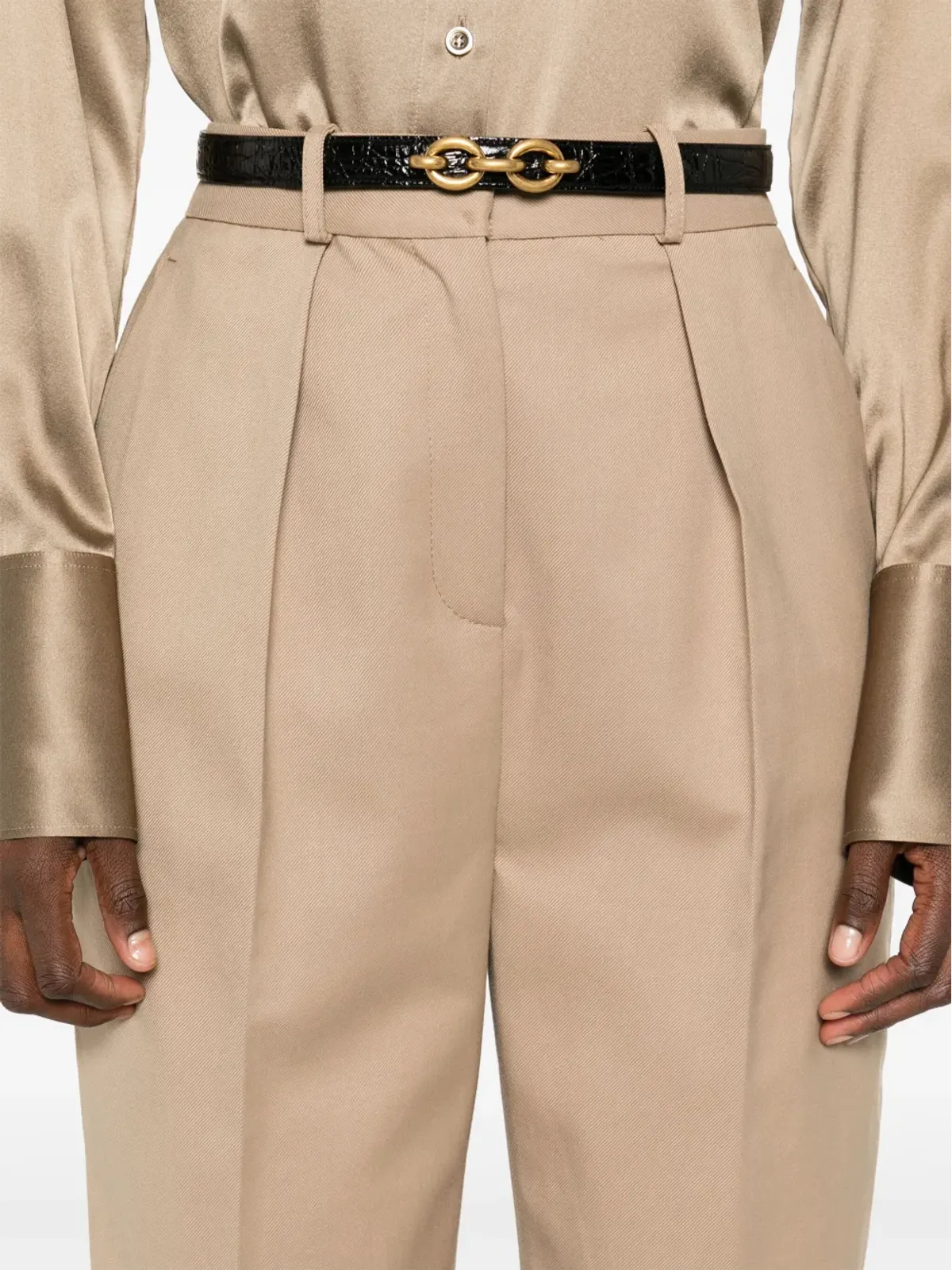 Elisabetta Franchi ダーツディテーリング トラウザー - ブラウン - 画像5