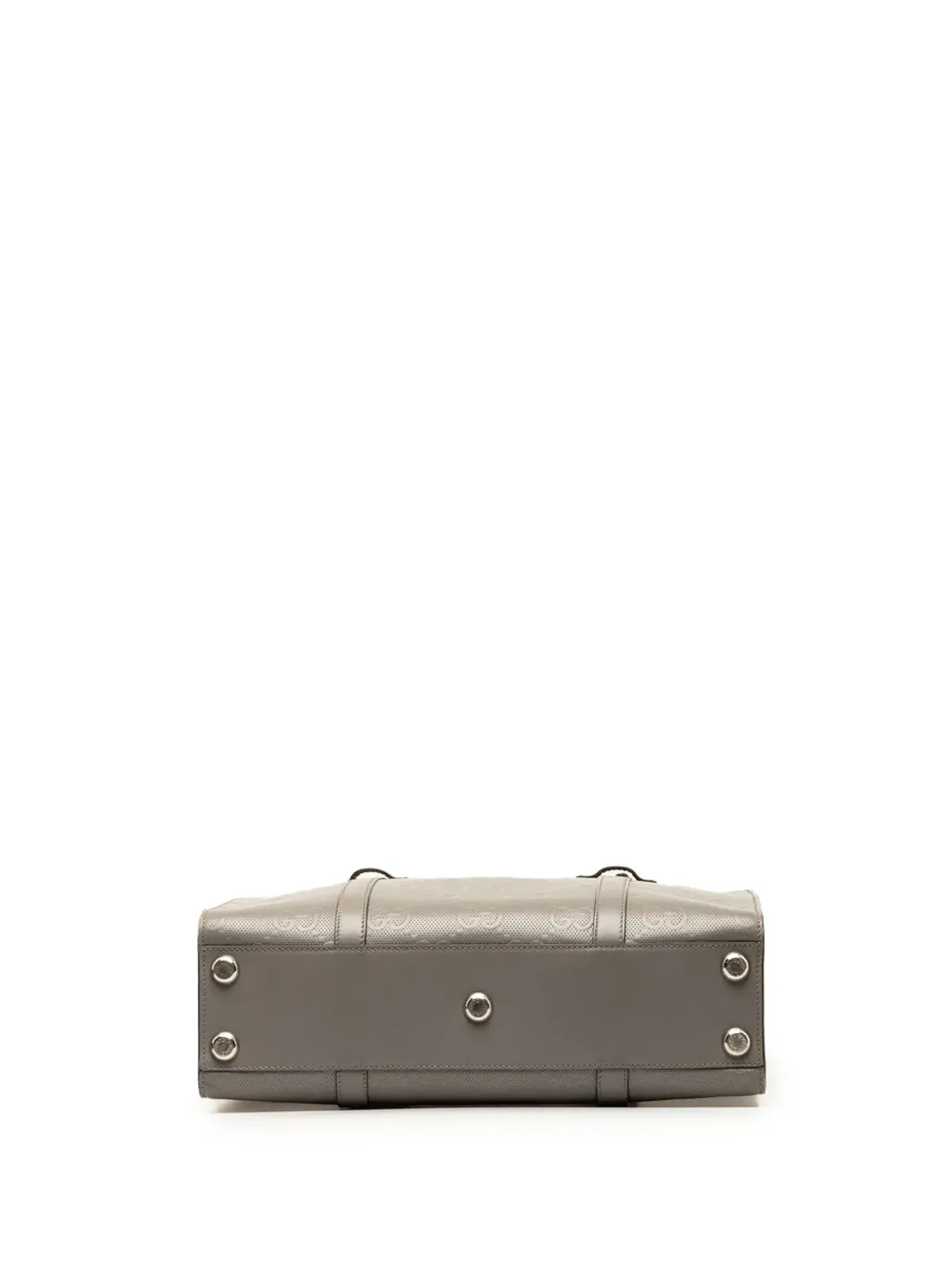 Gucci ビンテージ 2016-2023年 GGエンボス加工レザー 縦型トートバッグ - グレー - 画像4