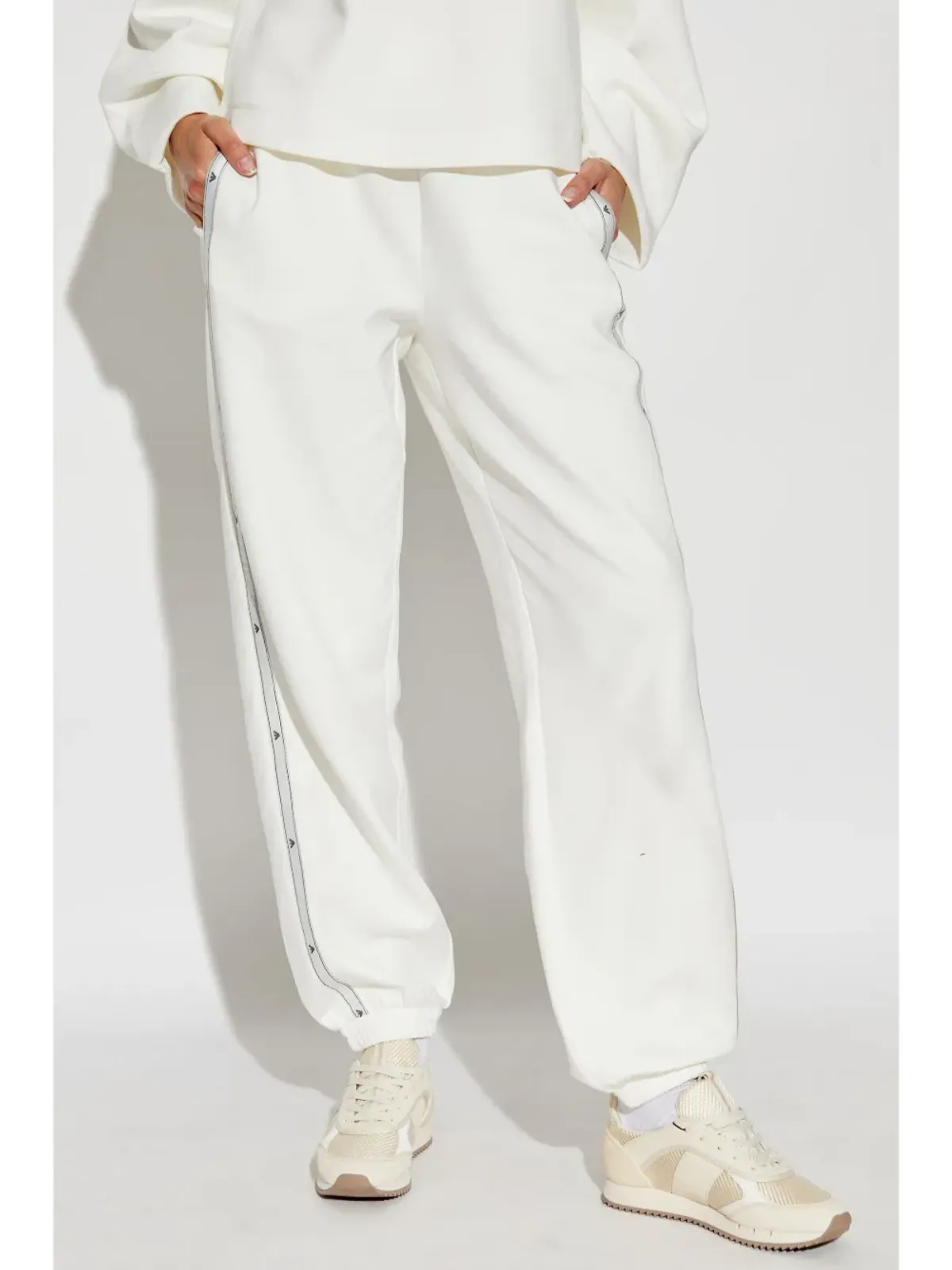 Emporio Armani ロゴディテール入りストレッチコットン トラックパンツ - White - 画像3