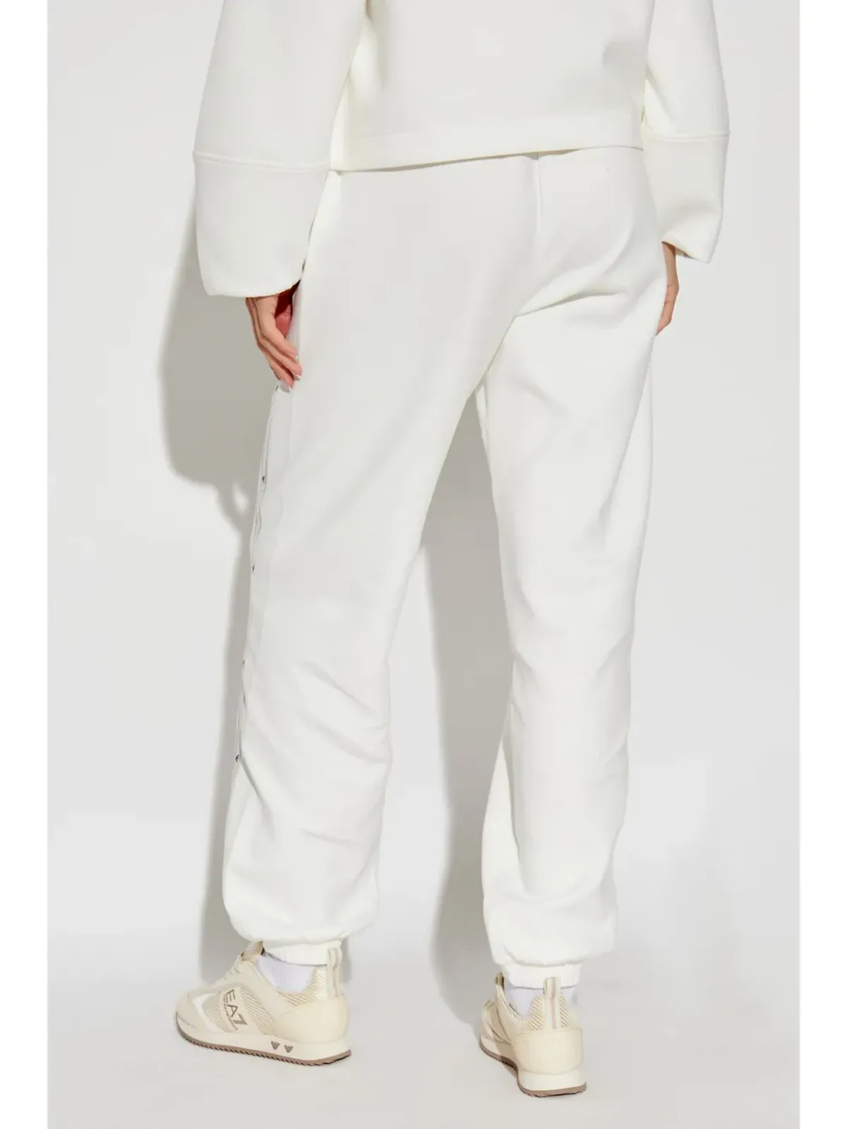 Emporio Armani ロゴディテール入りストレッチコットン トラックパンツ - White - 画像4
