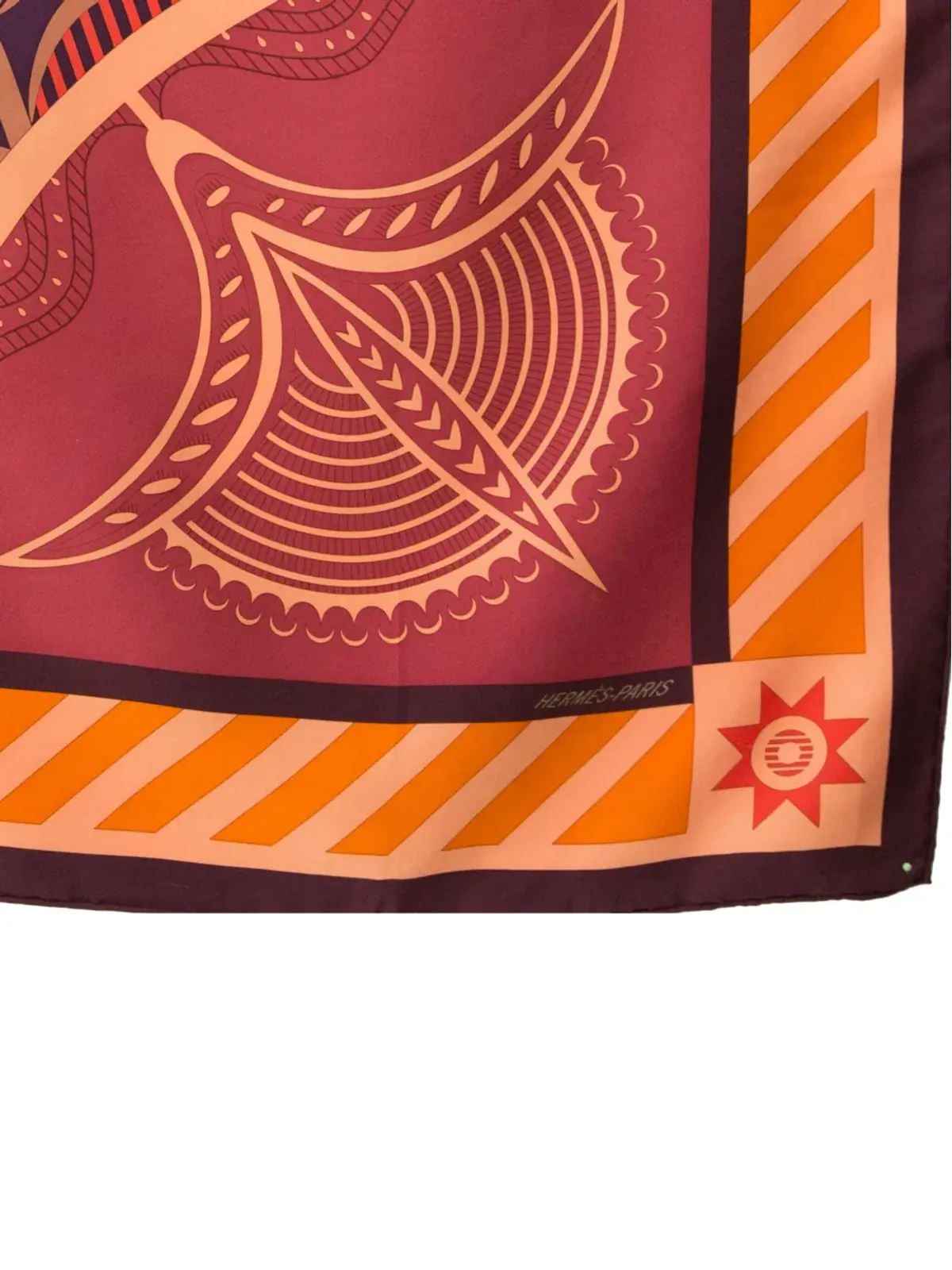 Hermès ビンテージ 2012 Géometrie Crétoise スカーフ - オレンジ - 画像2