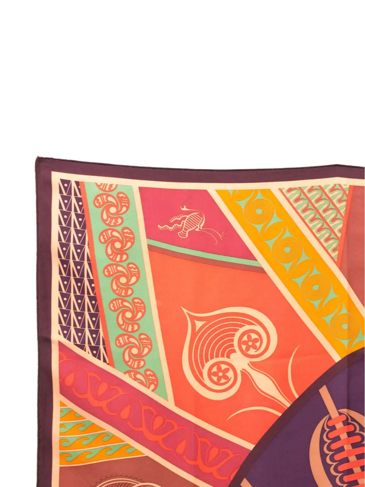 Hermès ビンテージ 2012 Géometrie Crétoise スカーフ - オレンジ - 画像3