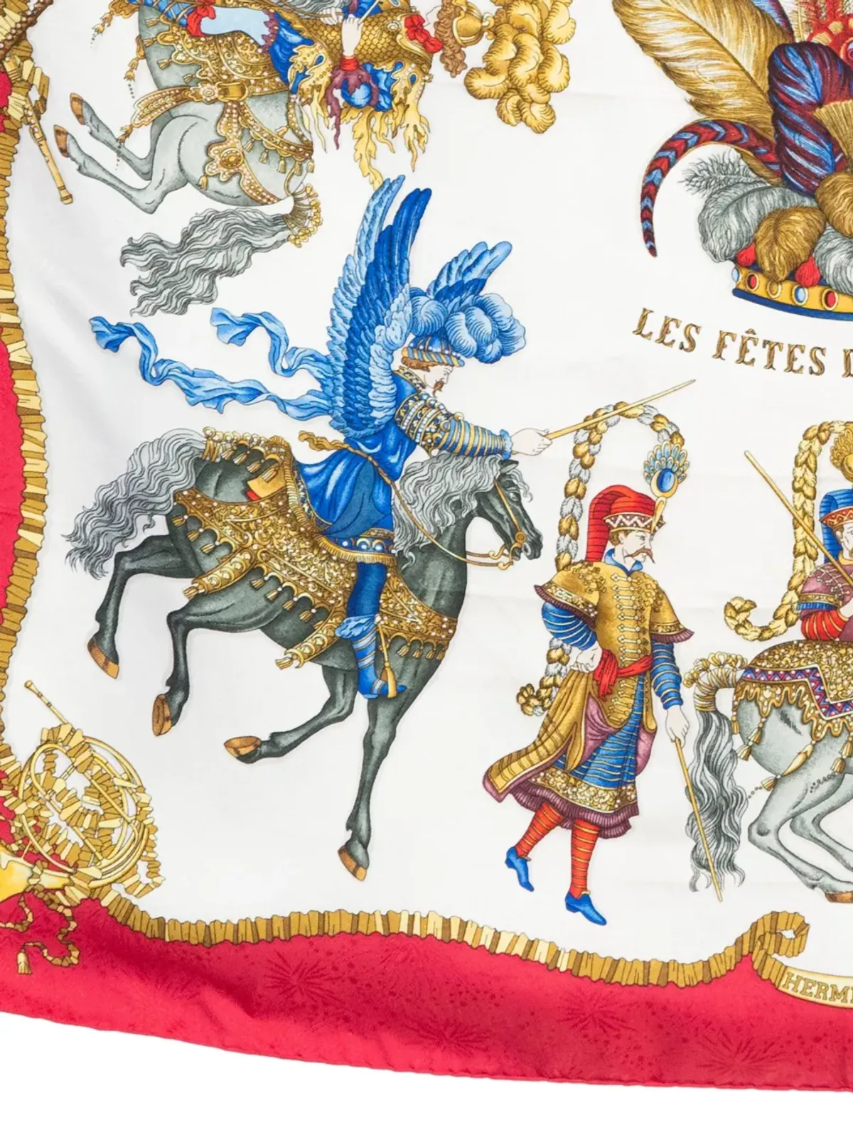 Hermès ビンテージ 1994 Les Fetes du Roi Soleil スカーフ - 画像3