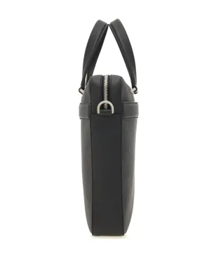Ferragamo ロゴスタンプ レザー ブリーフケース グレー - サムネイル5