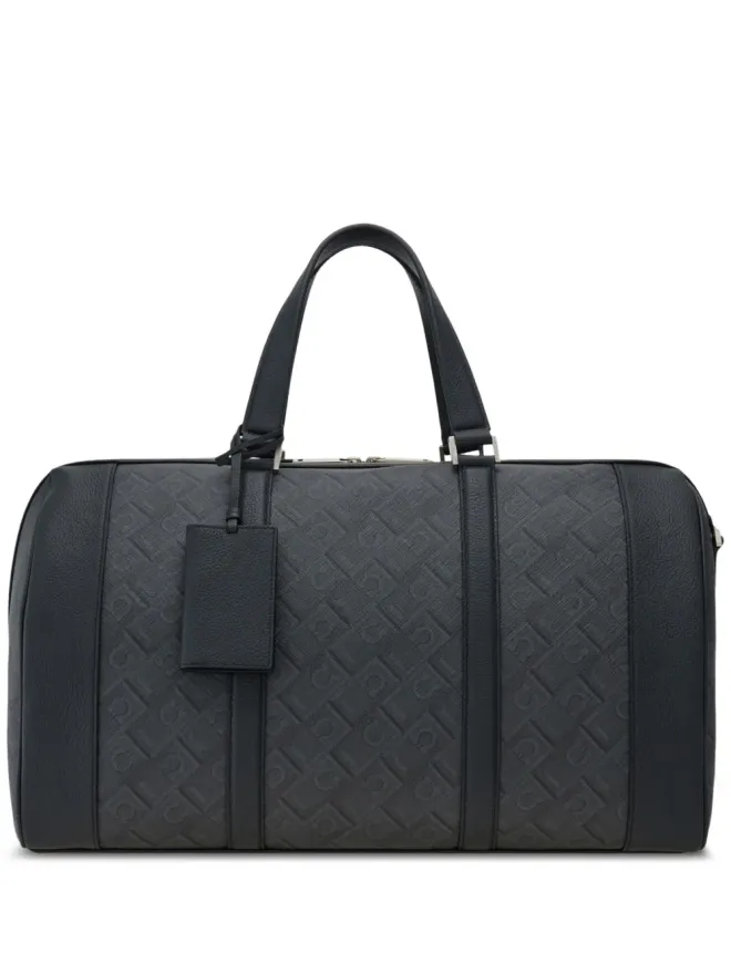 FERRAGAMO Ferragamo モノグラムプリント ダッフルバッグ グレーの商品画像