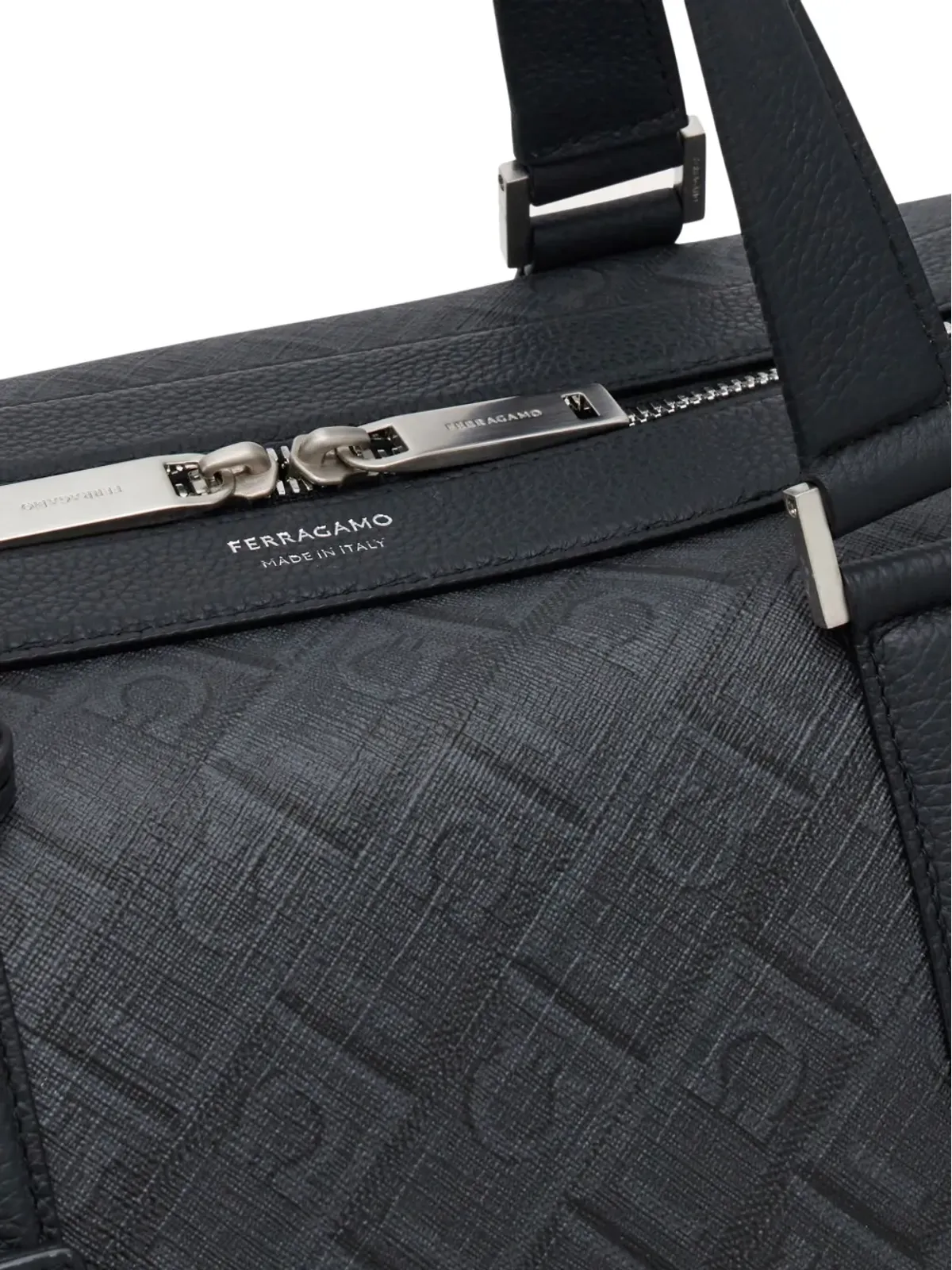 Ferragamo モノグラムプリント ダッフルバッグ グレー - 画像5