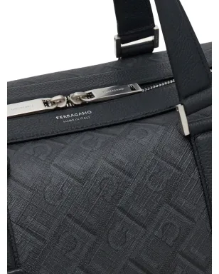 Ferragamo モノグラムプリント ダッフルバッグ グレー - サムネイル5