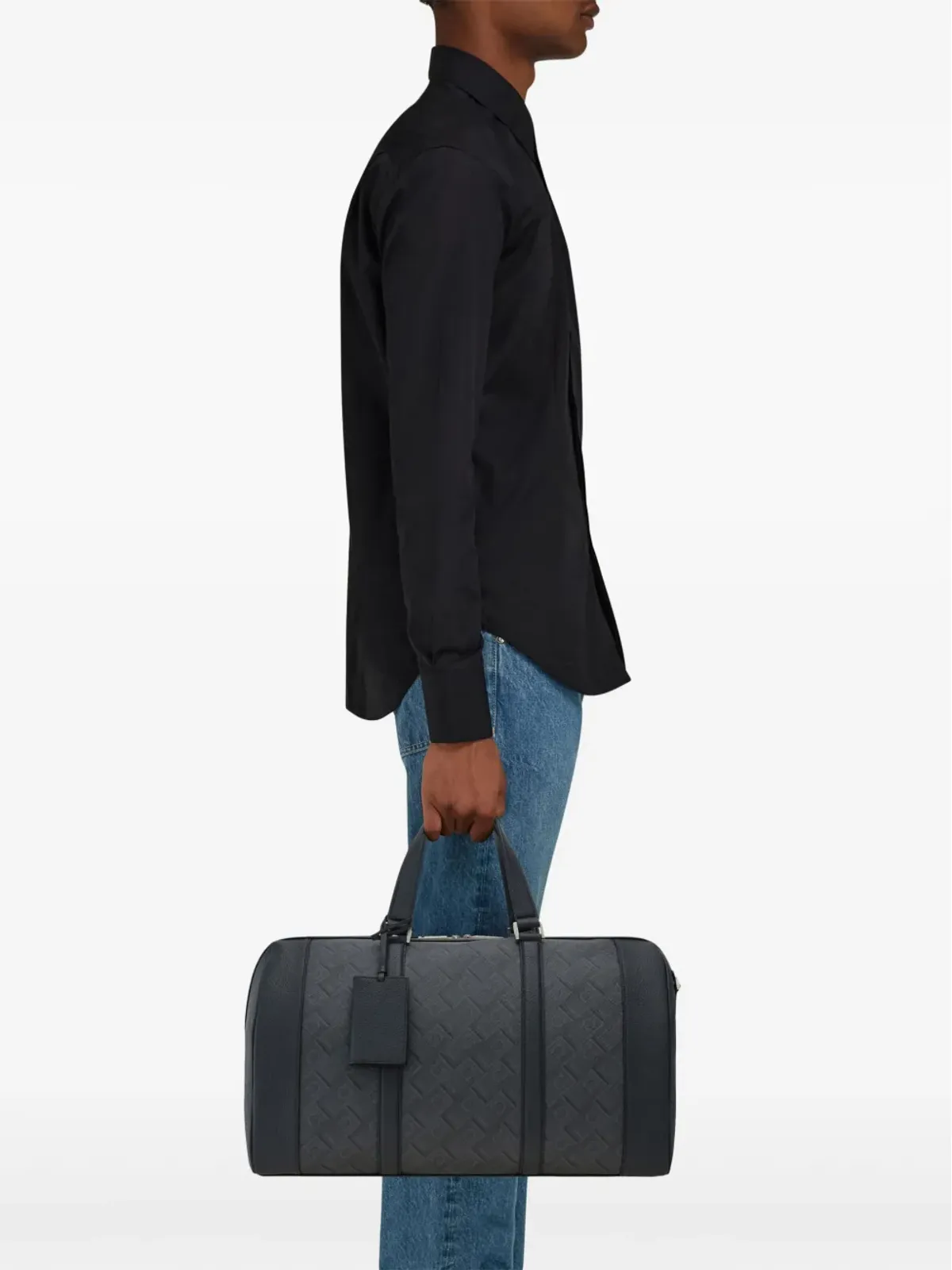 Ferragamo モノグラムプリント ダッフルバッグ グレー - 画像2