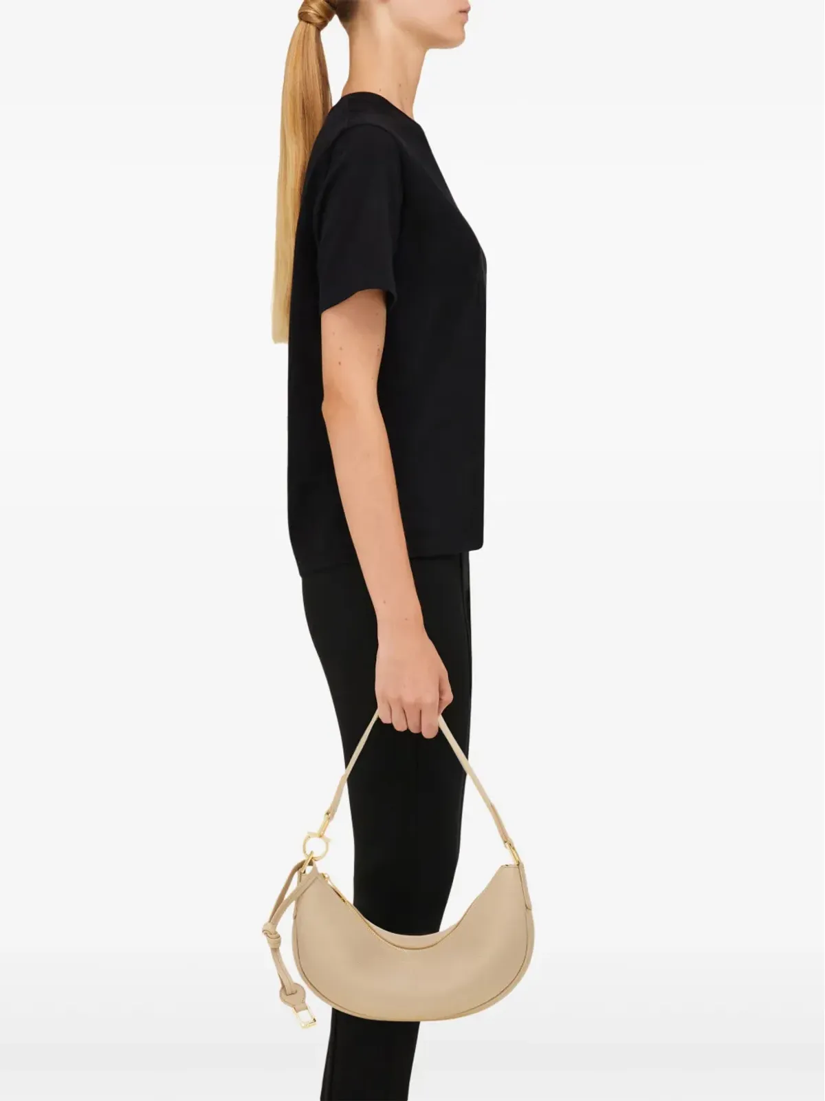 Ferragamo 小型ホーボーショルダーバッグ - ニュートラルカラー - 画像2