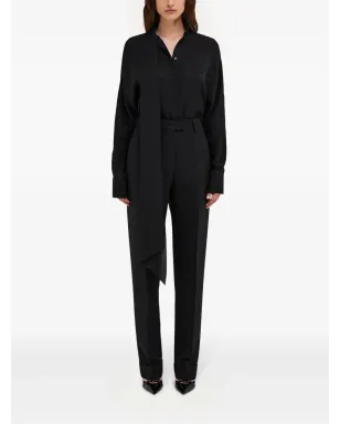 Ferragamo サッシュカラーのシルク ブラウス - ブラック - サムネイル2