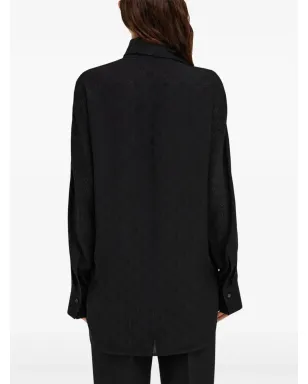 Ferragamo サッシュカラーのシルク ブラウス - ブラック - サムネイル4