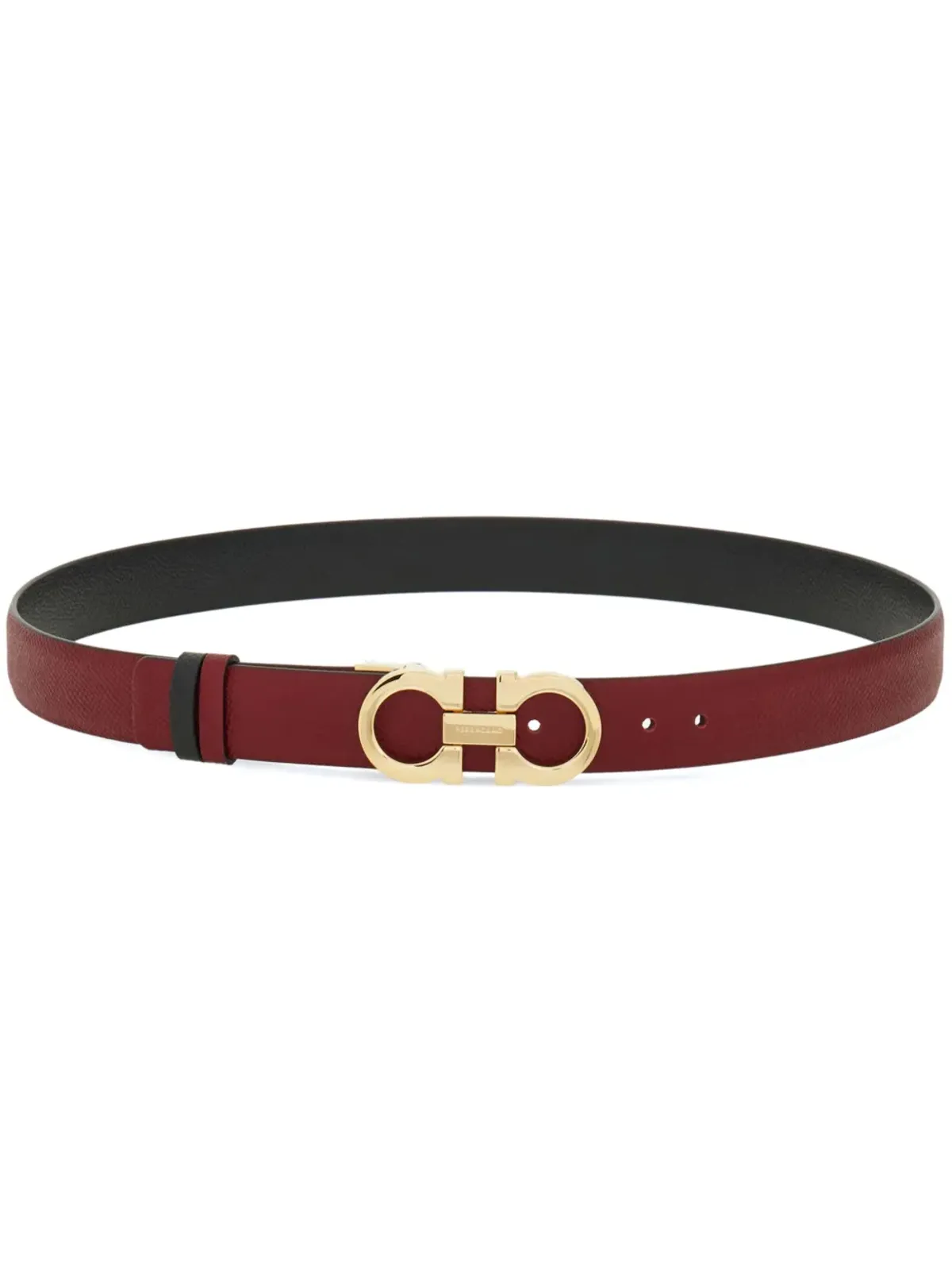 Ferragamo リバーシブル ガンチーニバックル ベルト レッド - 画像1