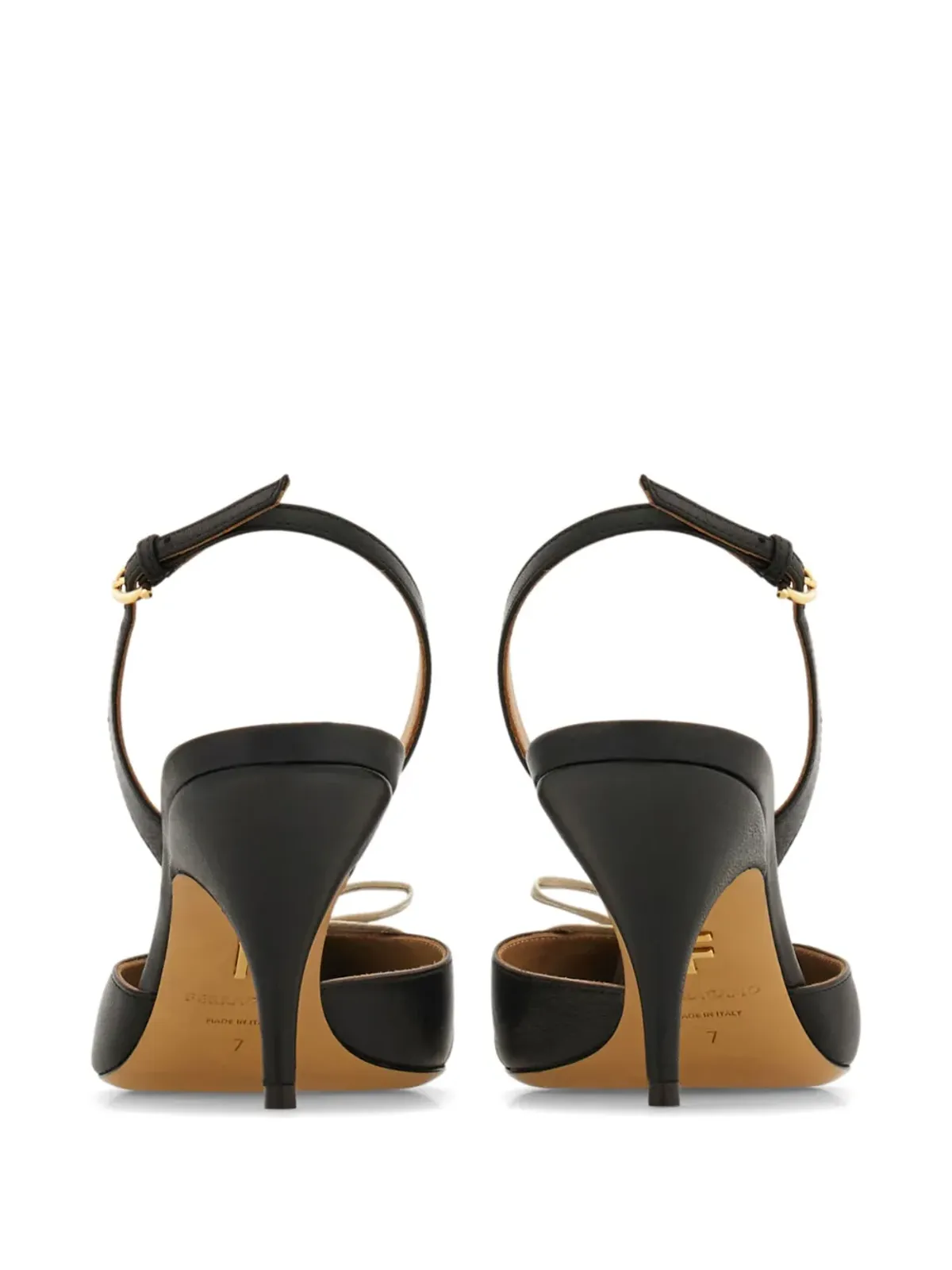 Ferragamo 70mm レザー スリングバック パンプス - ブラック - 画像3