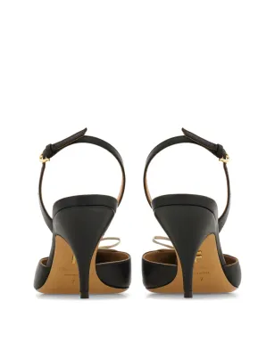Ferragamo 70mm レザー スリングバック パンプス - ブラック - サムネイル3