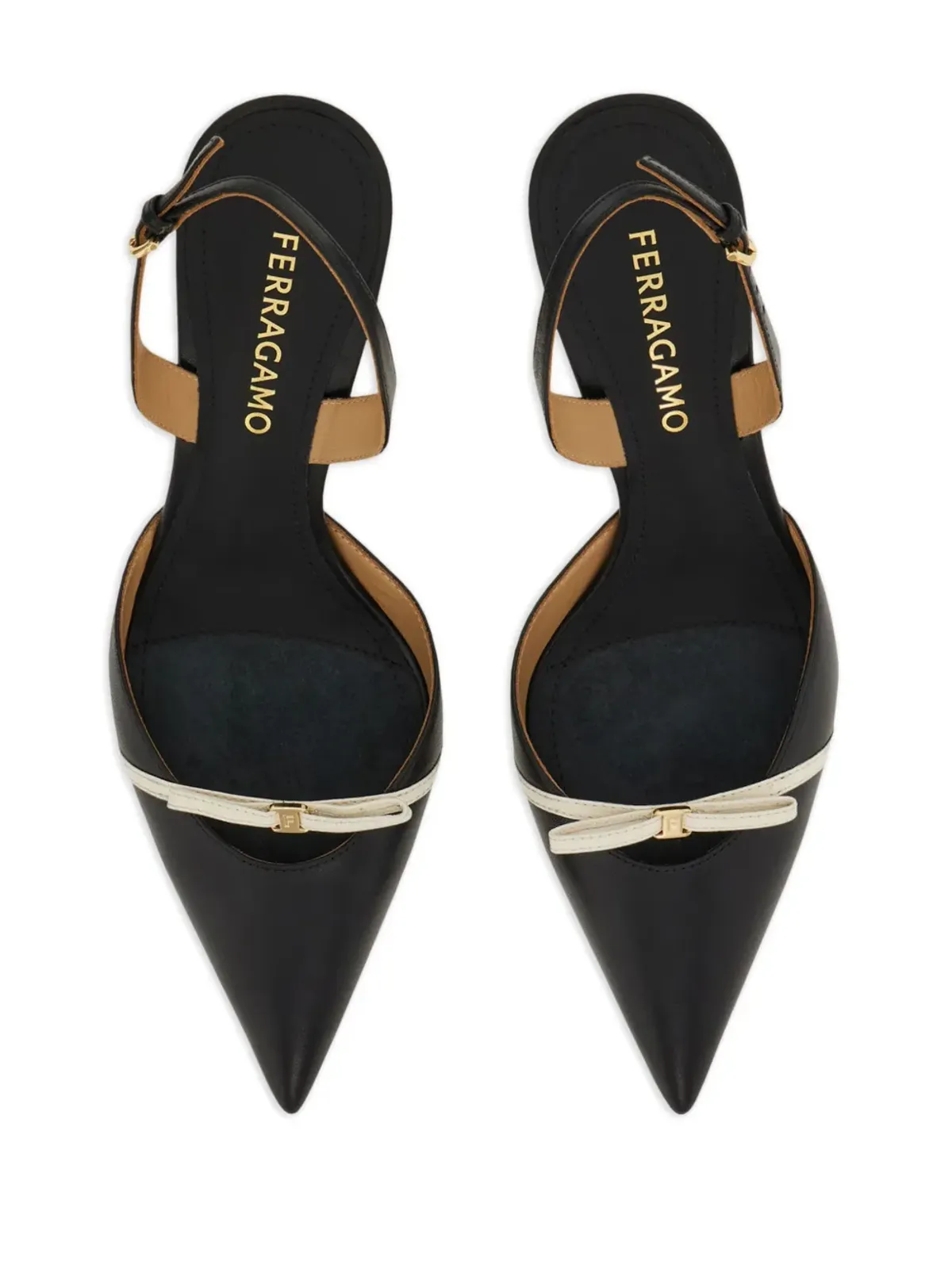 Ferragamo 70mm レザー スリングバック パンプス - ブラック - 画像4