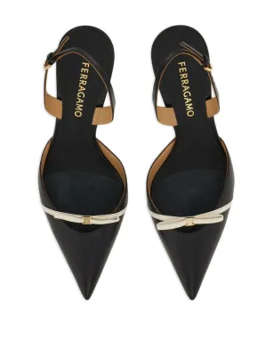 Ferragamo 70mm レザー スリングバック パンプス - ブラック - サムネイル4