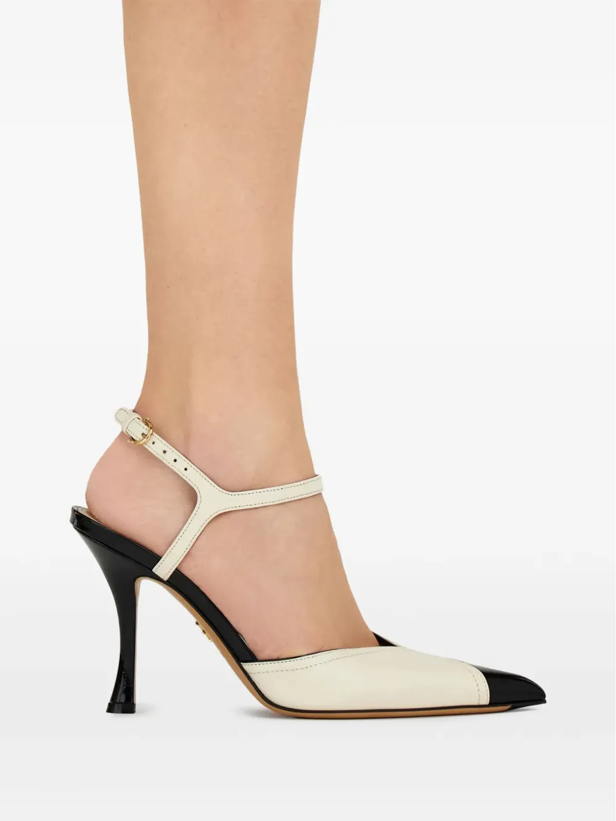 Ferragamo 95mm コントラストインレイ パンプス - ニュートラルカラー - 画像5