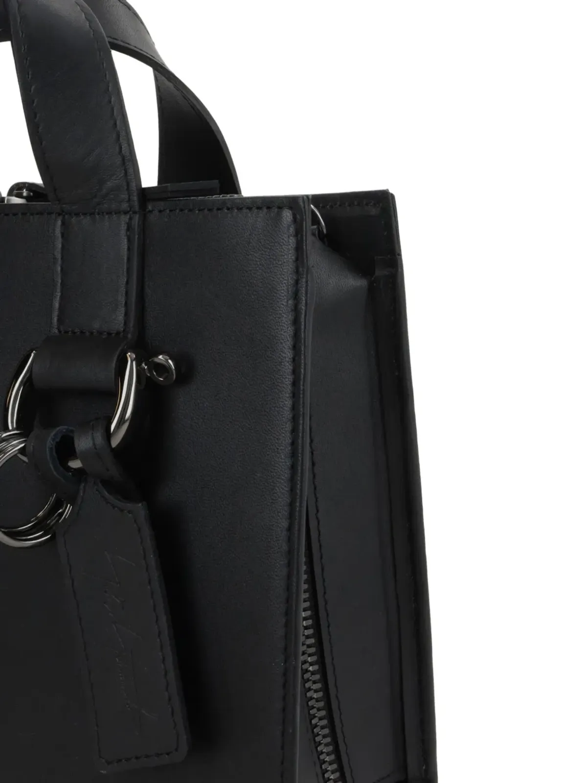 Discord Yohji Yamamoto Leather Tote Bag - Black - 画像4